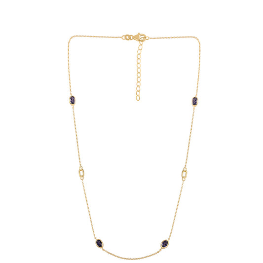 Collar de Plata Bañada en Oro con Lolita