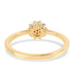 Anillo de Plata Bañada en Oro con Diamante Rojo