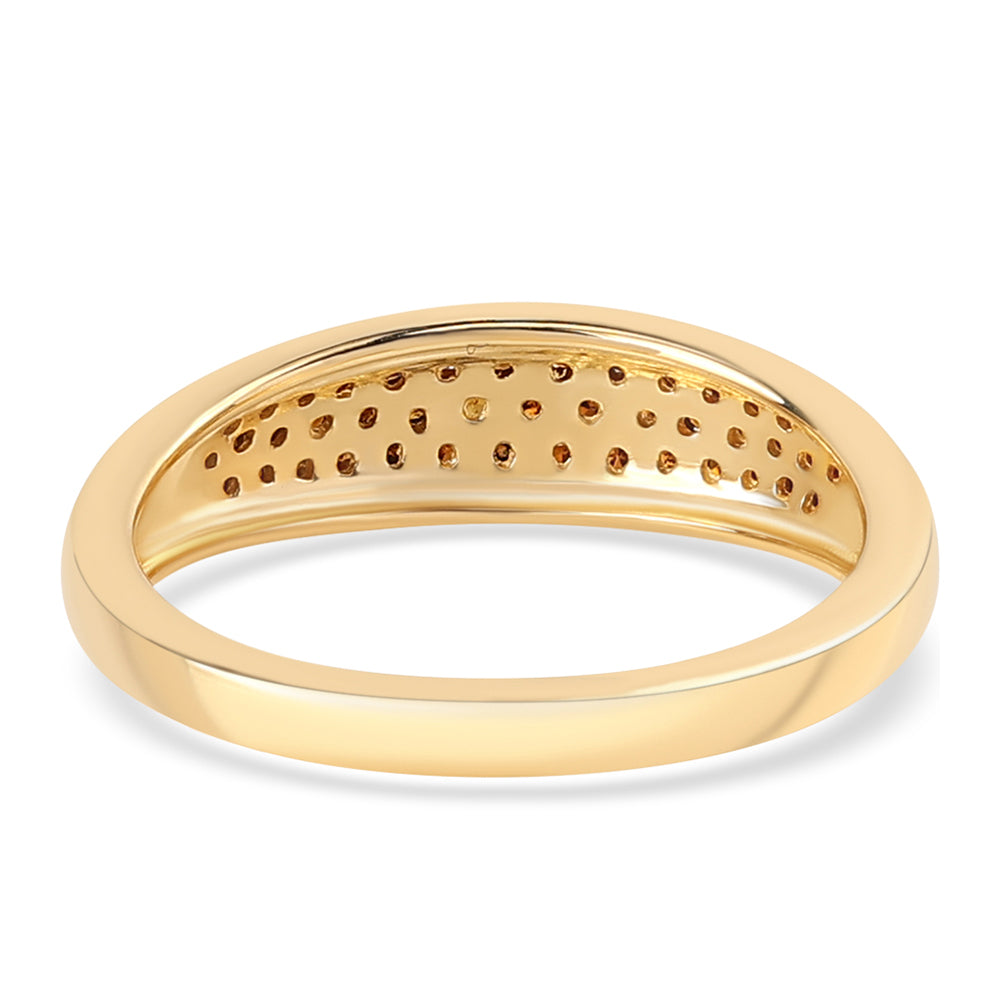Anillo de Plata Bañada en Oro con Diamante Rojo 3 
