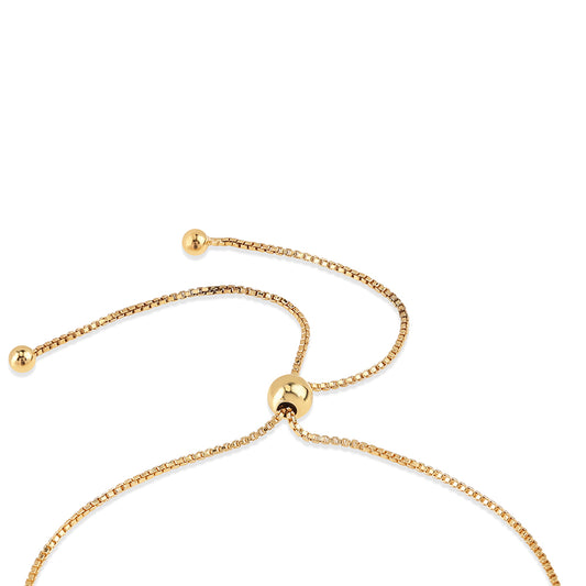 Pulsera de Plata Bañada en Oro con Diamante Rojo y Diamante blanco