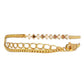 Pulsera de Plata Bañada en Oro con Diamante Rojo y Diamante blanco