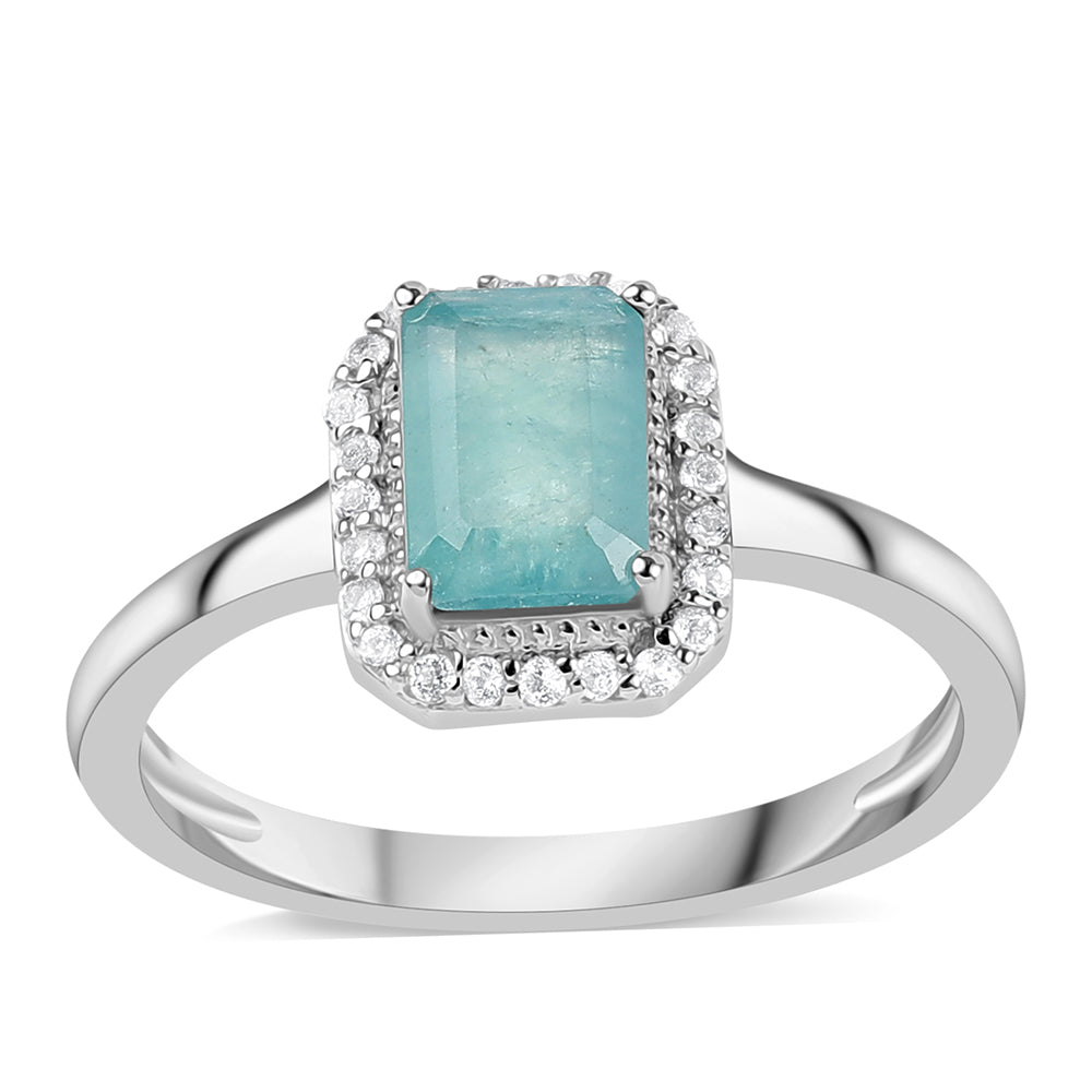 Anillo de Plata con Grandidierita y Topacio Blanco 1 