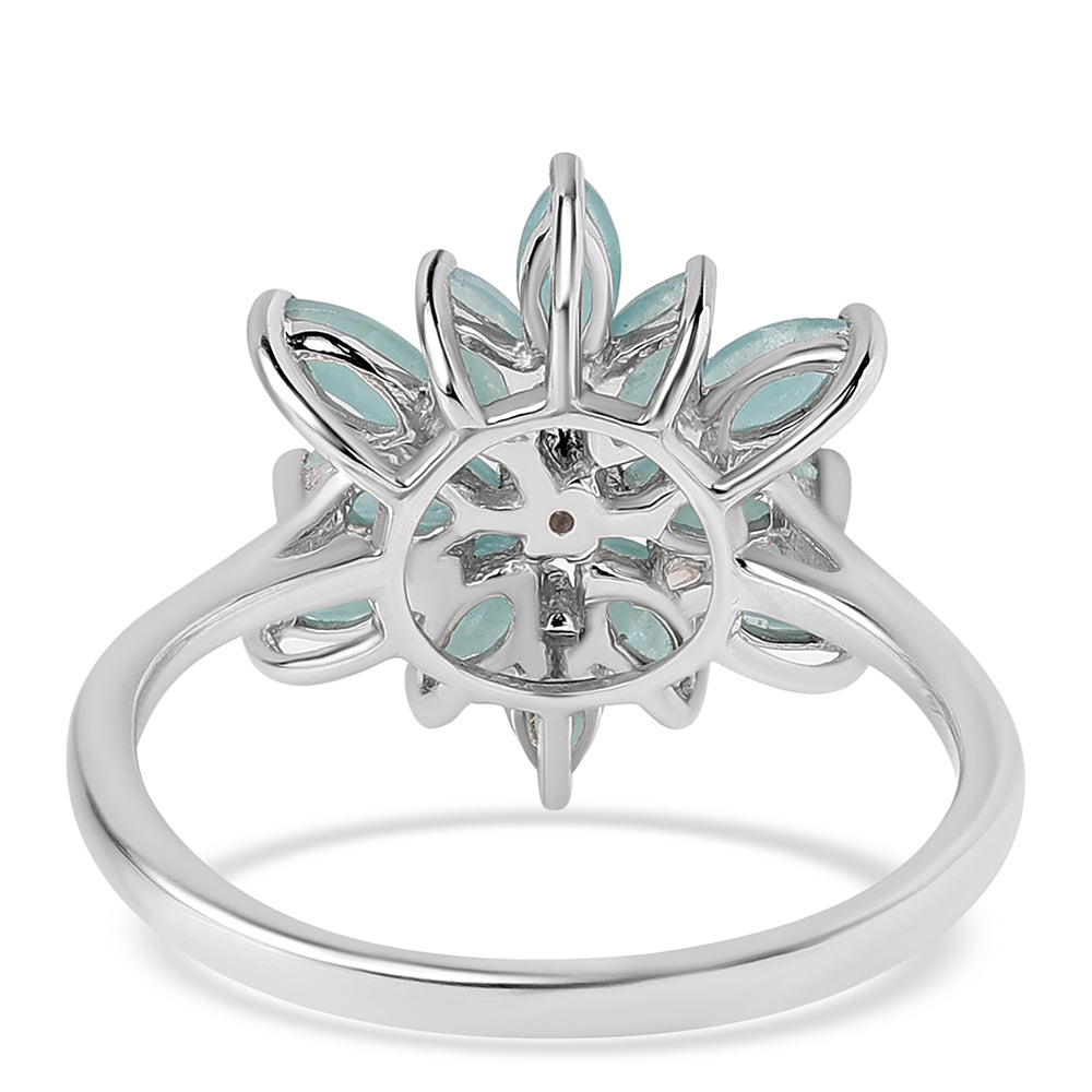 Anillo de Plata con Grandidierita y Topacio Blanco