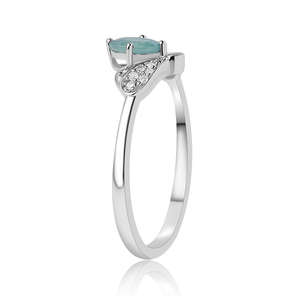 Anillo de Plata con Grandidierita y Topacio Blanco 3 