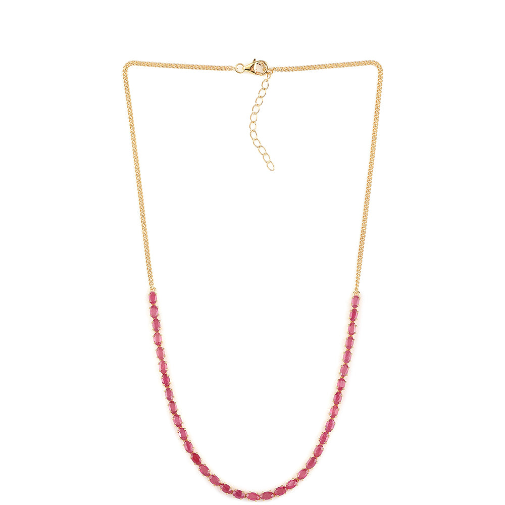 Collar de Plata Bañada en Oro con Rubí de Mozambique 1 