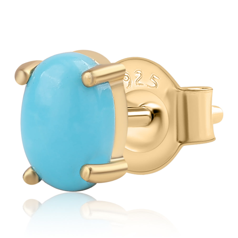 Pendientes de Plata Bañada en Oro con Turquesa Bella Durmiente 2 