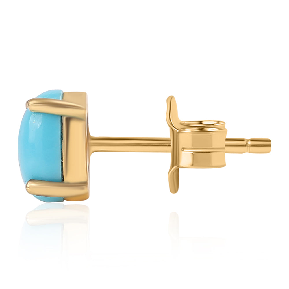 Pendientes de Plata Bañada en Oro con Turquesa Bella Durmiente