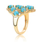Anillo de Plata Bañada en Oro con Turquesa Bella Durmiente