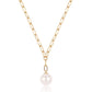 Collar de Plata Bañada en Oro con Perla blanca de agua dulce