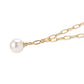 Collar de Plata Bañada en Oro con Perla blanca de agua dulce