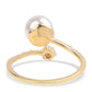Anillo de Plata Bañada en Oro con Perla blanca de agua dulce y Topacio Blanco