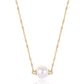 Collar de Plata Bañada en Oro con Perla blanca de agua dulce