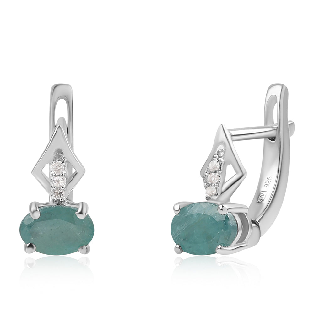 Pendientes de Plata con Grandidierita y Topacio Blanco 1 