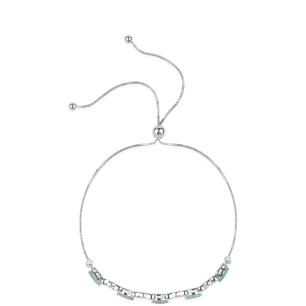 Pulsera de Plata con Grandidierita y Topacio Blanco 2 