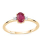 Anillo de Plata Bañada en Oro con Rubí de Mozambique y Topacio Blanco