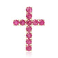 Cruz Colgante de Plata Bañada en Oro con Rubí de Mozambique