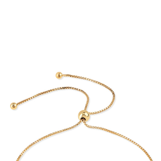 Pulsera de Plata Bañada en Oro con Diamante Azul