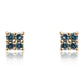 Pendientes de Plata Bañada en Oro con Diamante Azul