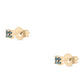 Pendientes de Plata Bañada en Oro con Diamante Azul