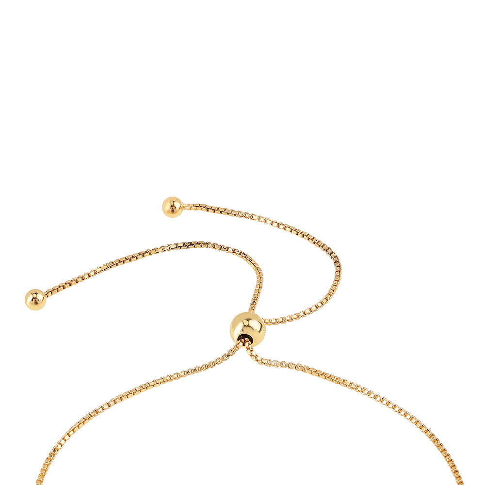 Pulsera de Plata Bañada en Oro con Diamante Azul y Diamante blanco 3 