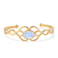 Brazalete de Plata Bañada en Oro con Piedra de Luna de arcoiris AA