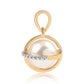 Conjunto de Plata Bañada en Oro con Perla blanca de agua dulce y Topacio Blanco ( Pendientes +Anillo +Colgante )