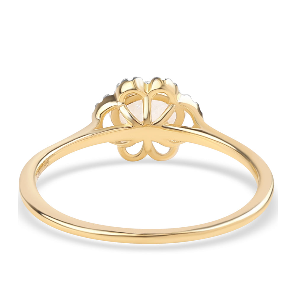 Anillo de Plata Bañada en Oro con Piedra de Luna de arcoiris AA 2 