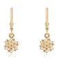 Pendientes de Plata Bañada en Oro con Diamante Azul