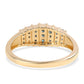 Anillo de Plata Bañada en Oro con Diamante Azul