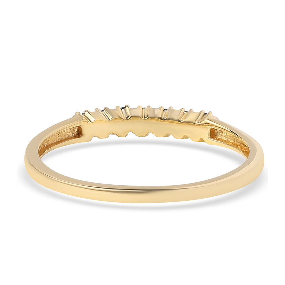 Anillo de Plata Bañada en Oro con Diamante Azul