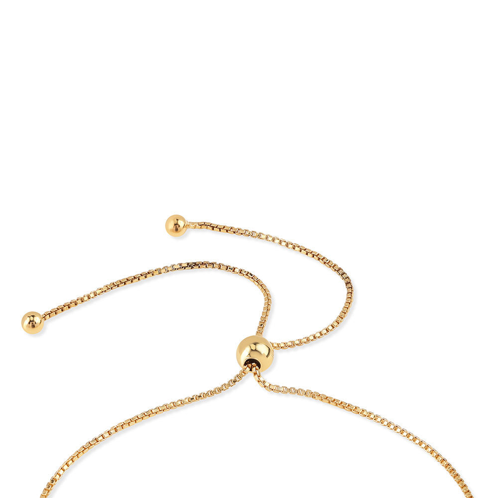 Pulsera de Plata Bañada en Oro con Diamante Azul