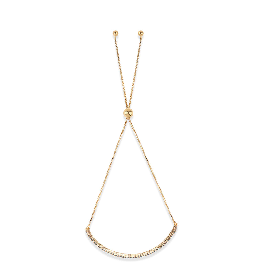 Pulsera de Plata Bañada en Oro con Diamante Azul 3 