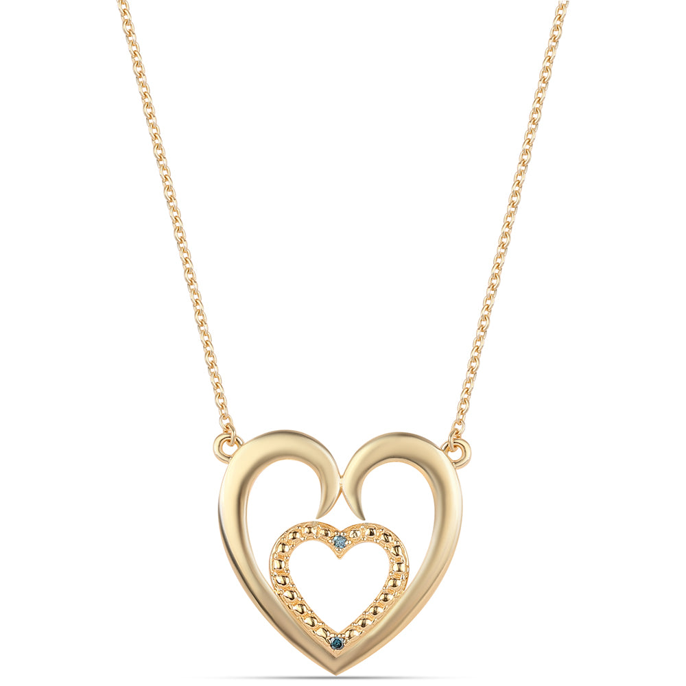 Collar de Plata Bañada en Oro con Diamante Azul 1 