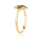 Anillo de Plata Bañada en Oro con Diamante Azul