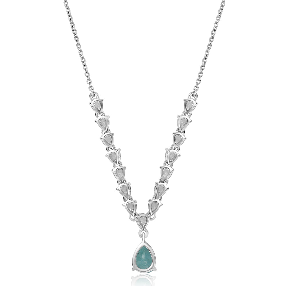 Collar de Plata con Grandidierita y Topacio Blanco