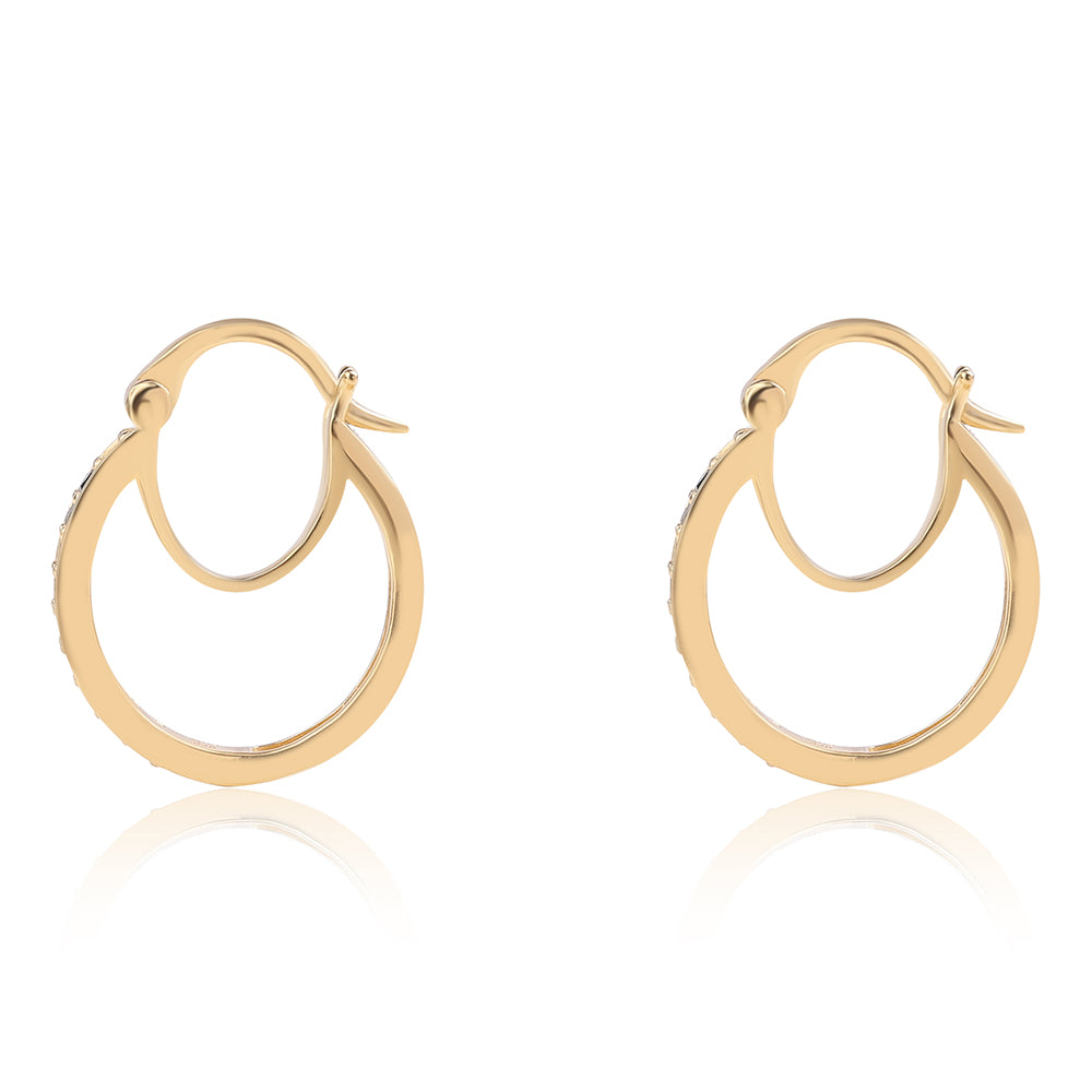 Pendientes de Plata Bañada en Oro con Diamante Azul 2 