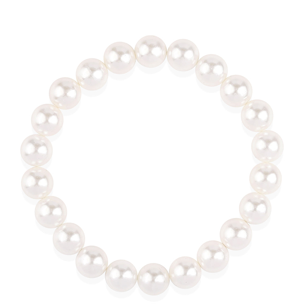 Conjunto de Plata Bañada en Oro con Perla blanca de agua dulce ( Collar +Pendientes +Pulsera ) 3 