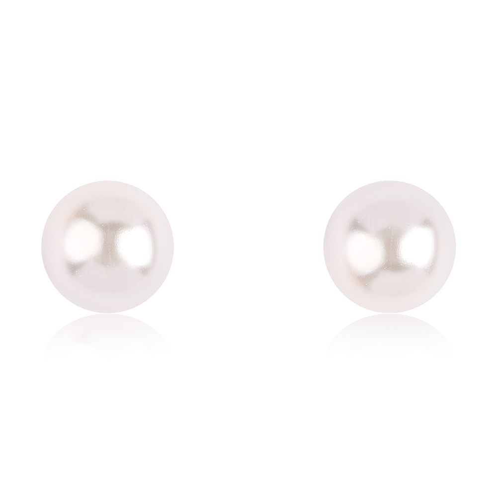 Conjunto de Plata Bañada en Oro con Perla blanca de agua dulce ( Collar +Pendientes +Pulsera ) 5 