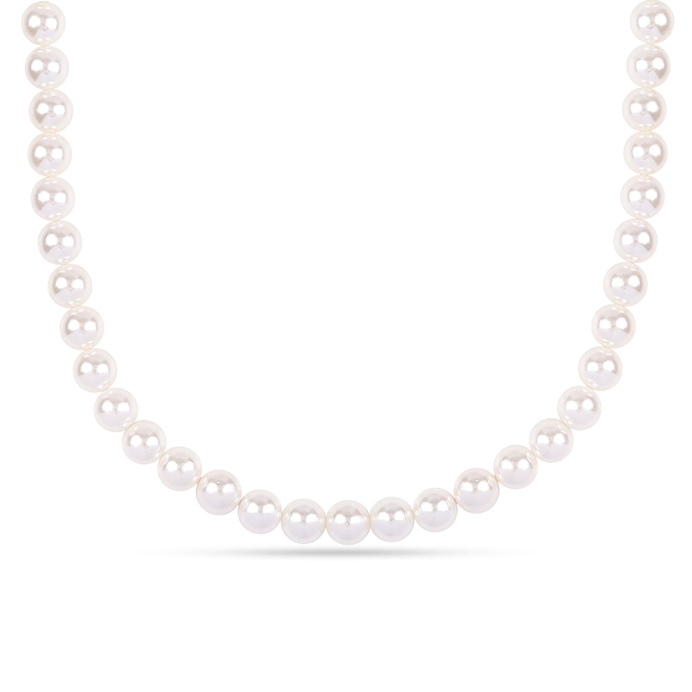 Conjunto de Plata Bañada en Oro con Perla blanca de agua dulce ( Collar +Pendientes +Pulsera ) 9 