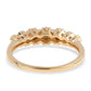 Anillo de Plata Bañada en Oro con Diamante Azul