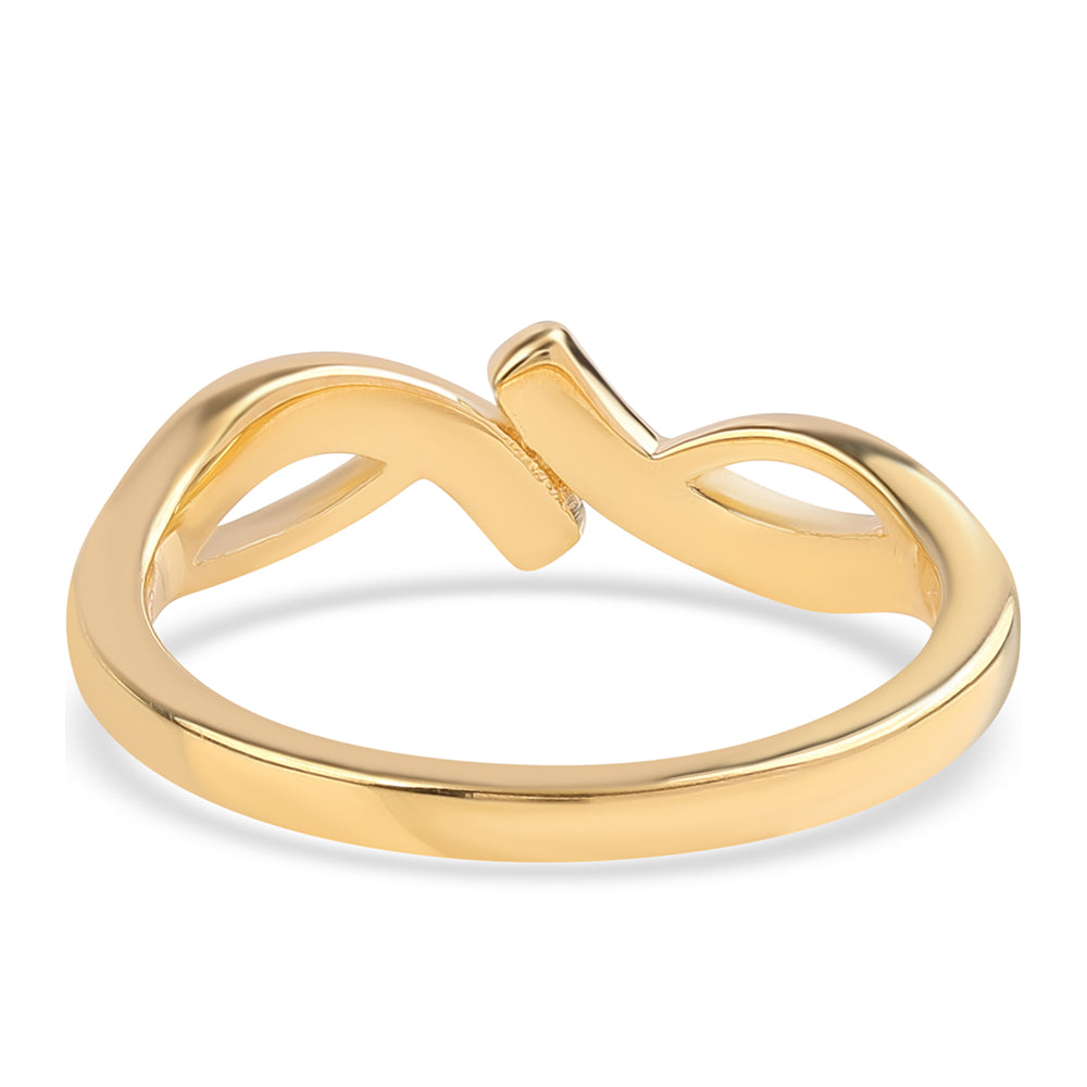 Anillo de Plata Bañada en Oro con Diamante Azul y Topacio Blanco 2 