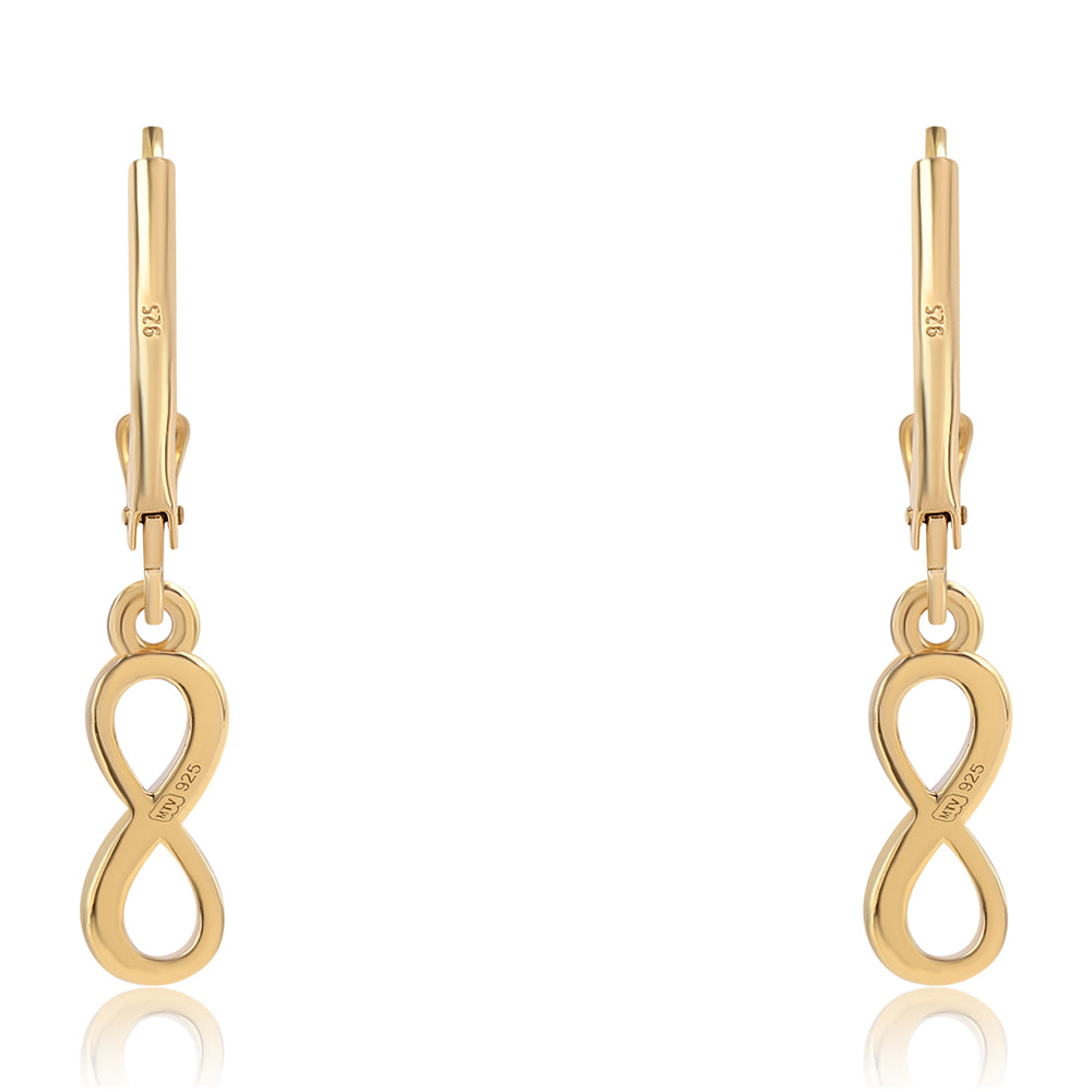 Pendientes de Plata Bañada en Oro con Diamante Azul 3 