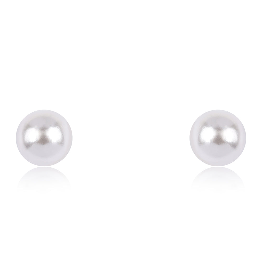 Pendientes de Oro 9K con Perla blanca de agua dulce 4 