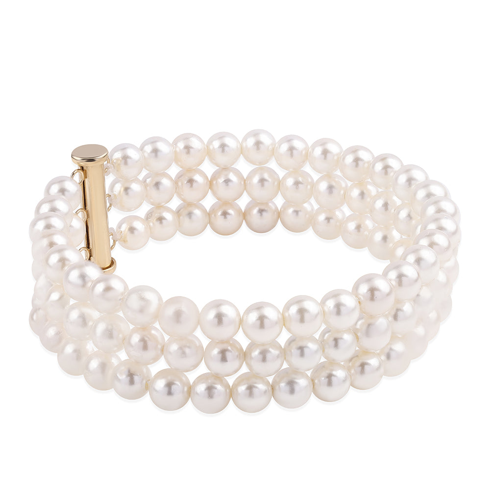 Pulsera de Oro 9K con Perla blanca de agua dulce 2 