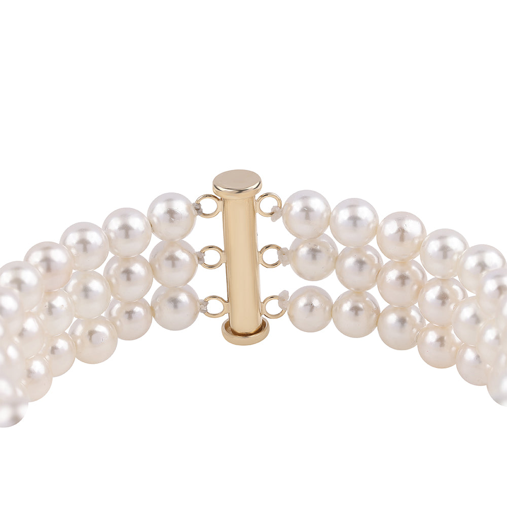 Pulsera de Oro 9K con Perla blanca de agua dulce 3 