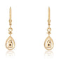 Pendientes de Plata Bañada en Oro con Diamante Azul y Diamante blanco
