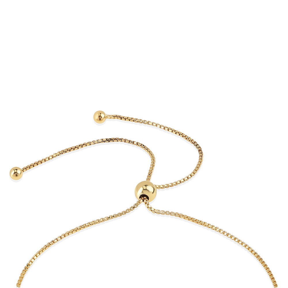 Pulsera de Plata Bañada en Oro con Diamante Azul 2 
