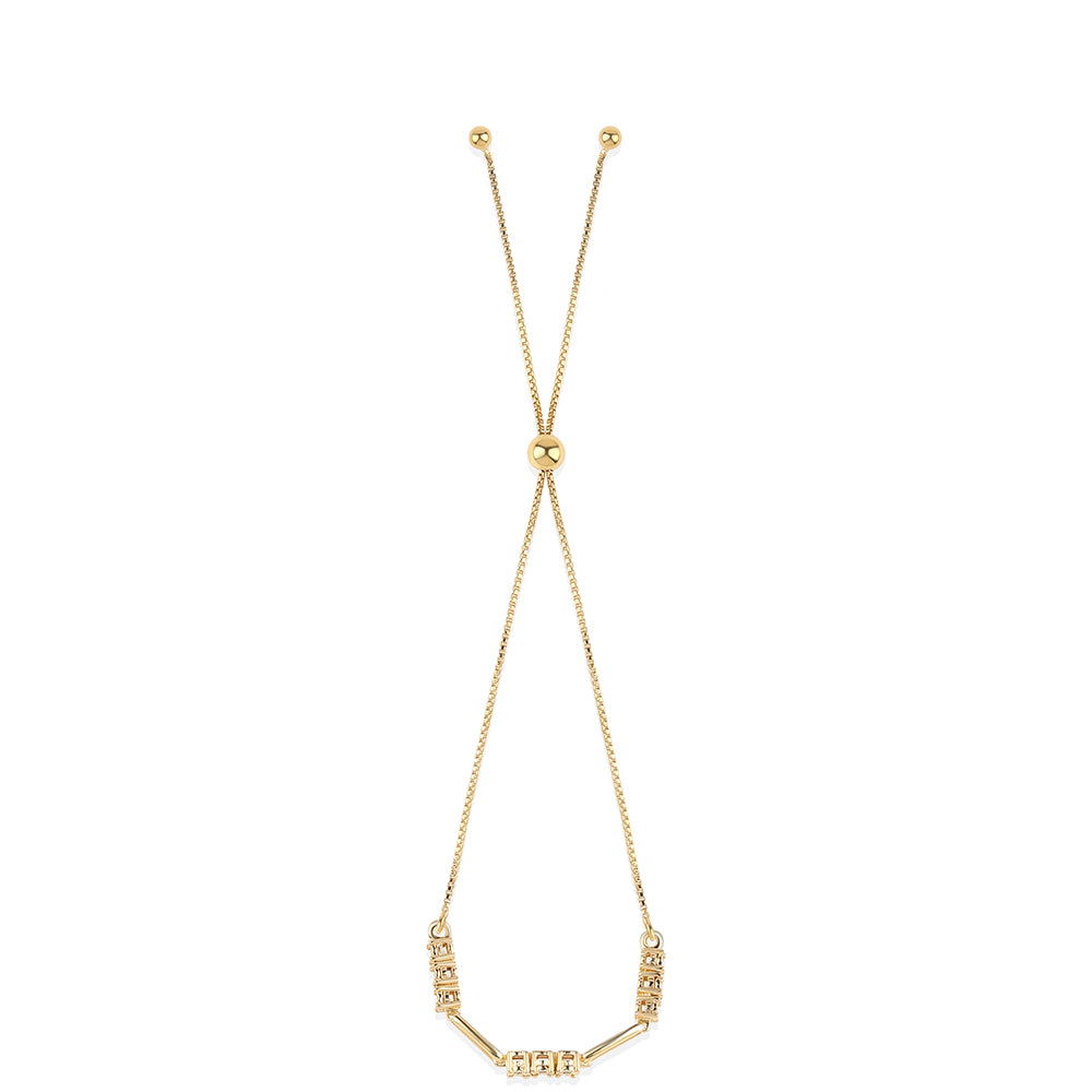 Pulsera de Plata Bañada en Oro con Diamante Azul 3 