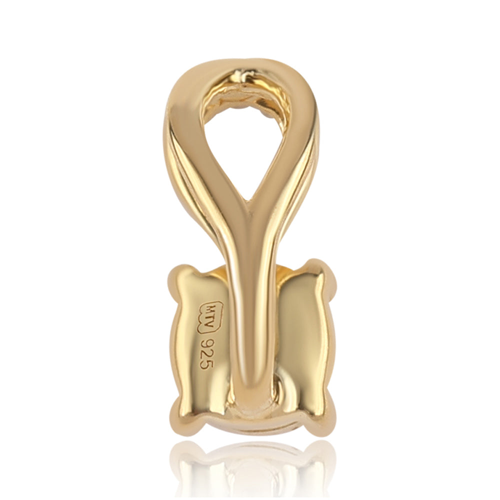 Conjunto de Plata Bañada en Oro con Diamante Azul ( Pendientes +Anillo +Colgante ) 4 