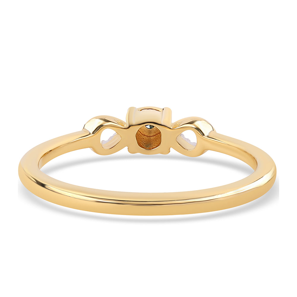 Conjunto de Plata Bañada en Oro con Diamante Azul ( Pendientes +Anillo +Colgante )